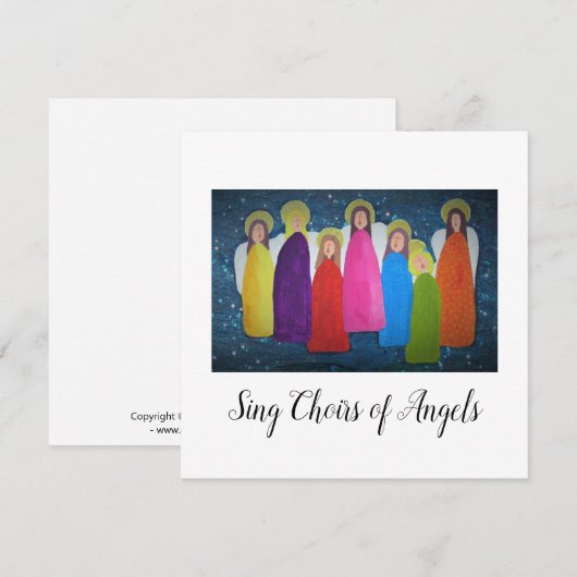 kerstKaart: Vibrant Choir van Angels (Voorkant / Achterkant)