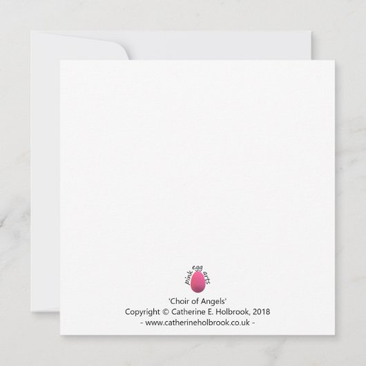 kerstKaart: Vibrant Choir van Angels (Achterkant)