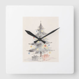 Kerstkaart Vierkante Klok