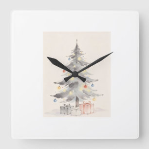 Kerstkaart Vierkante Klok