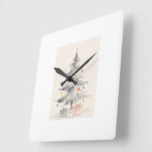 Kerstkaart Vierkante Klok (Hoek)
