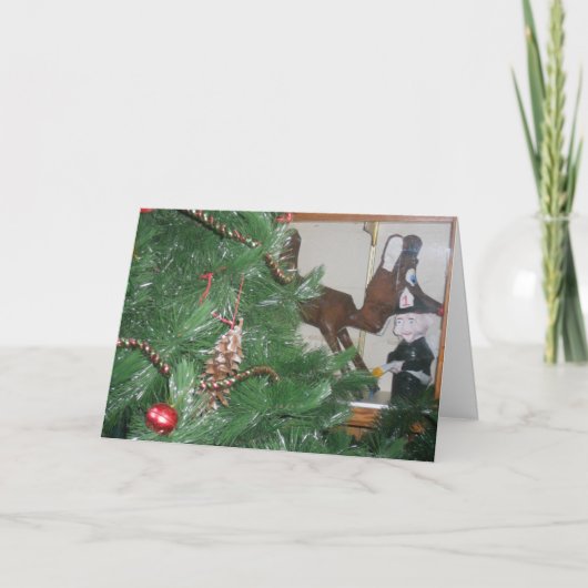 kerstkaart "Village Firehall Sculptures" Kaart (Voorkant)