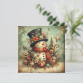 Kerstkaart vintage (Staand voorkant)