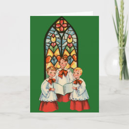 Kerstkaart: Vintage Koor Feestdagen Kaart
