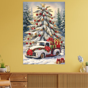 Kerstkaart vintage – Majestueuze sneeuw- Canvas Afdruk