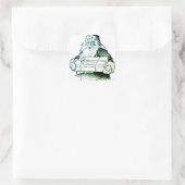 KERSTKAART VINTAGE SANTA STICKER ENVELOPE ZEGEL (Tas)