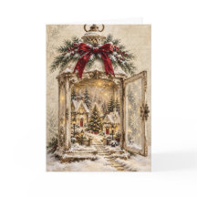 Kerstkaart - Vintage Scene - V7