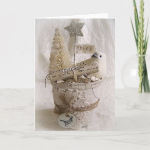 Kerstkaart - Vintage Shabby Chic Kerstversiering Feestdagen Kaart