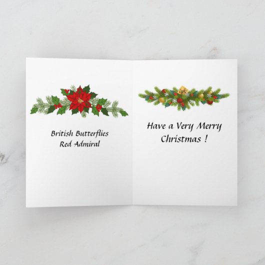 kerstKaart - vlinder Kaart (Binnen)