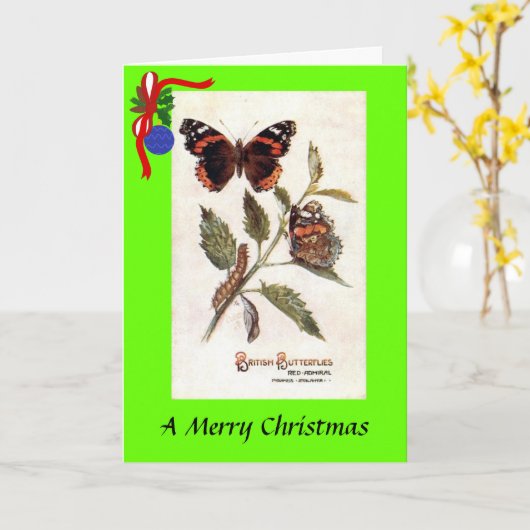 kerstKaart - vlinder Kaart (Gele Bloem)