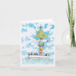 Kerstkaart vol pinguïns kaart