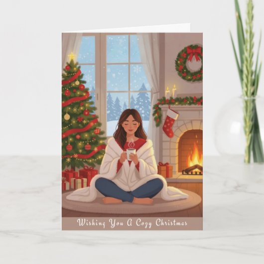 Kerstkaart vol sfeer feestdagen kaart (Voorkant)