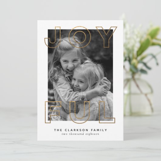 Kerstkaart vol vreugde (Staand voorkant)