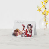 Kerstkaart volwassen Sphynx kat Kaart (Gele Bloem)