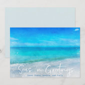 KERSTKAART VOOR AAN DE KUST | Tropisch strand Kers (Voorkant / Achterkant)