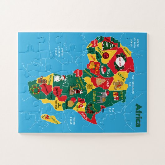 Kerstkaart voor Afrika Legpuzzel (Horizontaal)