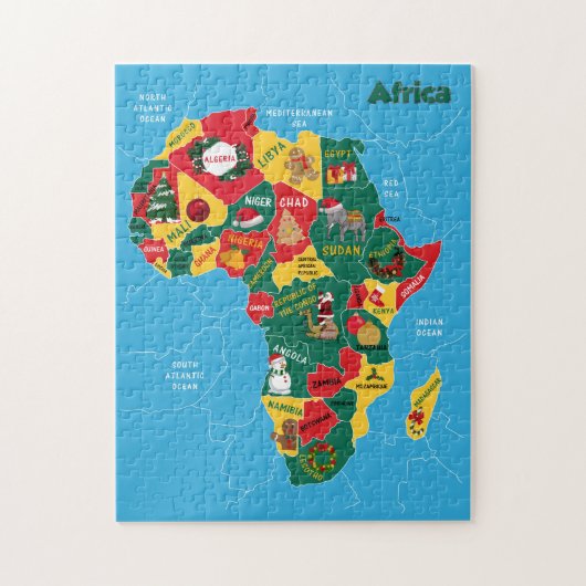 Kerstkaart voor Afrika Legpuzzel (Verticaal)