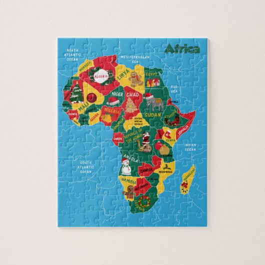 Kerstkaart voor Afrika Legpuzzel (Verticaal)
