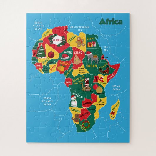 Kerstkaart voor Afrika Legpuzzel (Verticaal)