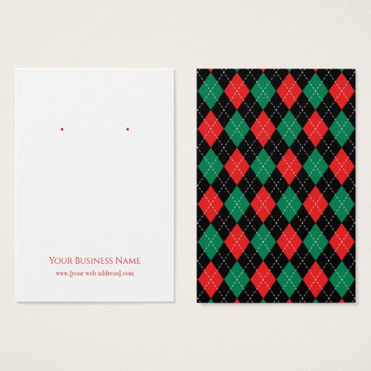 kerstkaart voor argyle visitekaartje (Voorkant /achterkant)
