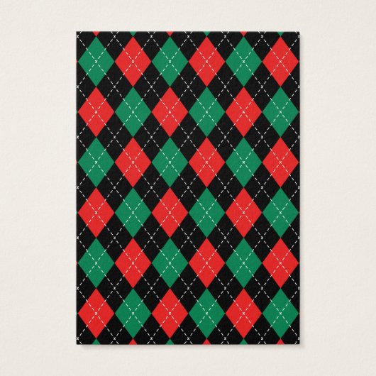 kerstkaart voor argyle visitekaartje (Achterkant)