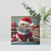 Kerstkaart voor baardige (Staand voorkant)