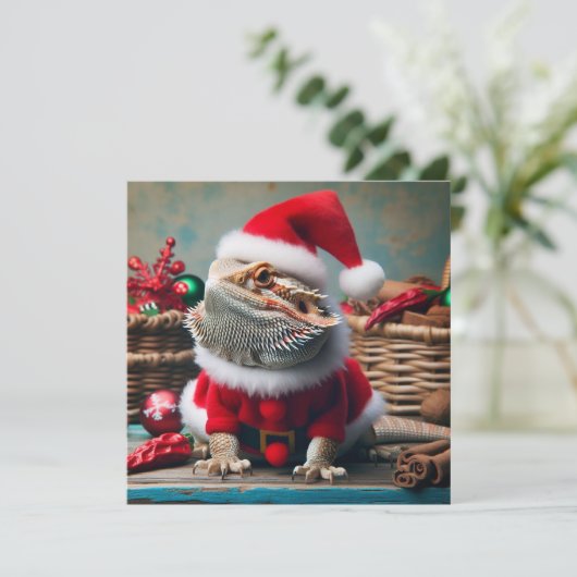 Kerstkaart voor baardige (Staand voorkant)