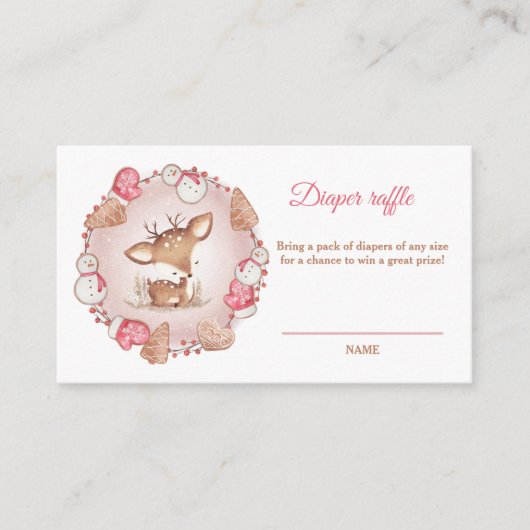 kerstkaart voor Baby shower-meisje Informatiekaartje (Voorkant)