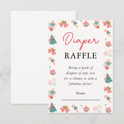 kerstkaart voor Baby shower met luidere draagtas Bedankkaart (Voorkant / Achterkant)