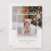 Kerstkaart voor baby's eerste kerst met moderne fo (Voorkant)