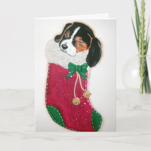 Kerstkaart voor beagle feestdagen kaart (Voorkant)