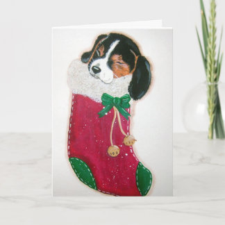 Kerstkaart voor beagle feestdagen kaart
