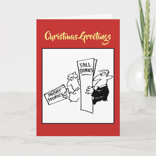 Kerstkaart voor bibliotheek, boekhandel of boekhan feestdagen kaart (Voorkant)