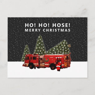Kerstkaart voor brandweerman briefkaart