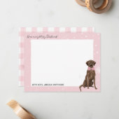 Kerstkaart voor Chocolade Lab Labrador Retriever Notitiekaartje (Voorkant / Achterkant in situ)