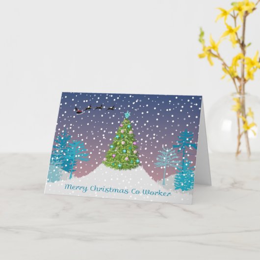 kerstKaart voor Co-Worker Kaart (Gele Bloem)