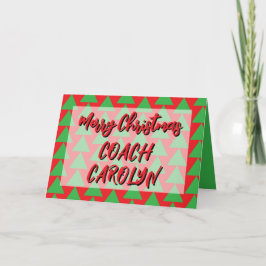Kerstkaart voor Coach, Gepersonaliseerd met Naam Aankondiging