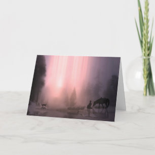  kerstKaart voor cowboy en paarden Feestdagen Kaart