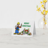 kerstkaart voor de bouw van wegen kaart (Gele Bloem)