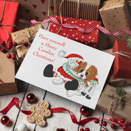Kerstkaart voor de Cavalier King Charles Spaniel l Feestdagen Kaart