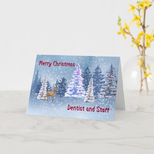 kerstKaart voor de Dentist & Personeel Kaart (Gele Bloem)