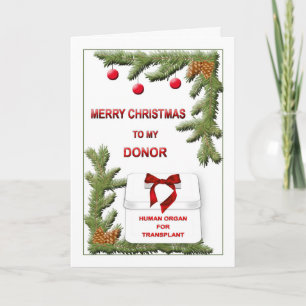 Kerstkaart voor de Donor van het Orgaan Feestdagen Kaart