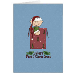 Kerstkaart voor de eerste kerst van een baby jonge