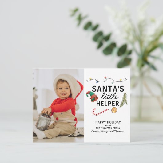 Kerstkaart voor de eerste kerst van je baby feestdagenkaart (Staand voorkant)