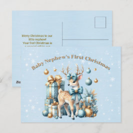 Kerstkaart voor de eerste kerst van je kleine neef feestdagenkaart