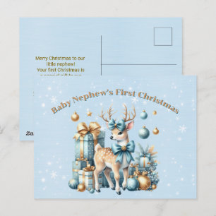 Kerstkaart voor de eerste kerst van je kleine neef feestdagenkaart