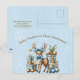 Kerstkaart voor de eerste kerst van je kleine neef feestdagenkaart