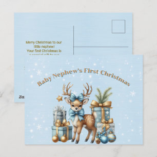 Kerstkaart voor de eerste kerst van je kleine neef feestdagenkaart