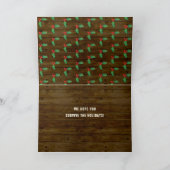 Kerstkaart voor de familie | Grappige velociraptor Feestdagen Kaart (Binnen)