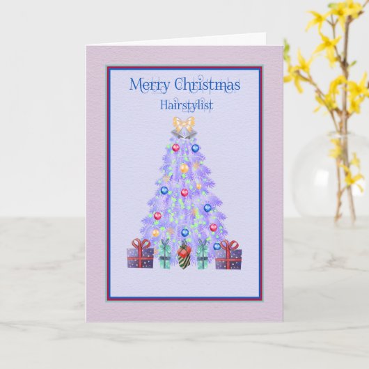 kerstKaart voor de Haarstylist Lavender Tree Kaart (Gele Bloem)